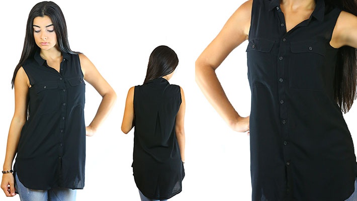 Black Sleeveless Shirt | Gosawa Beirut Deal