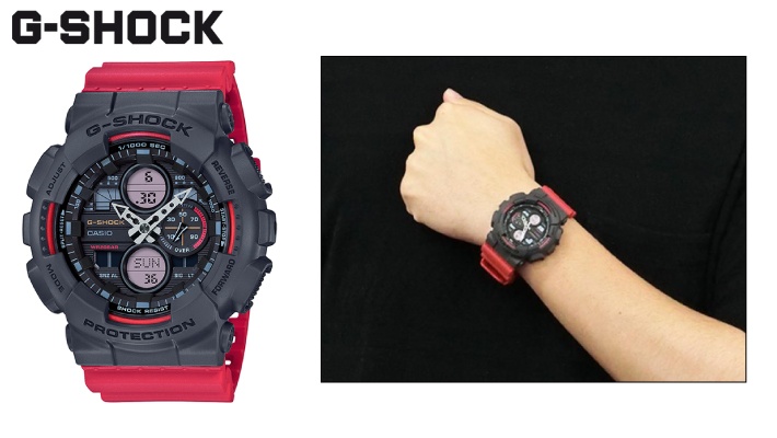 casio red and black watch
