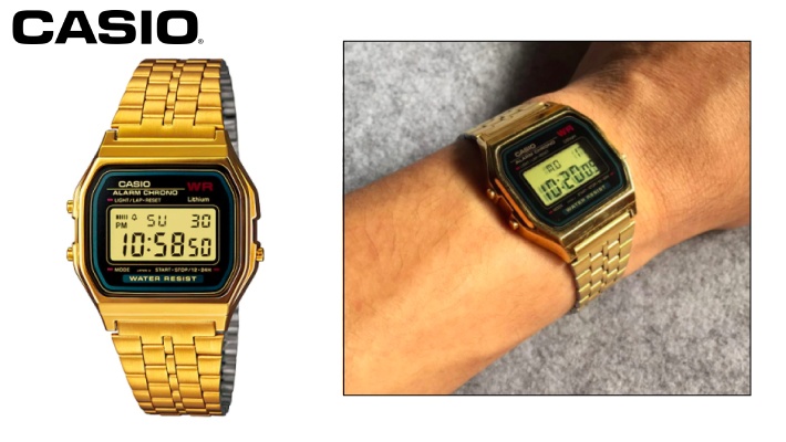 casio retro gold rose
